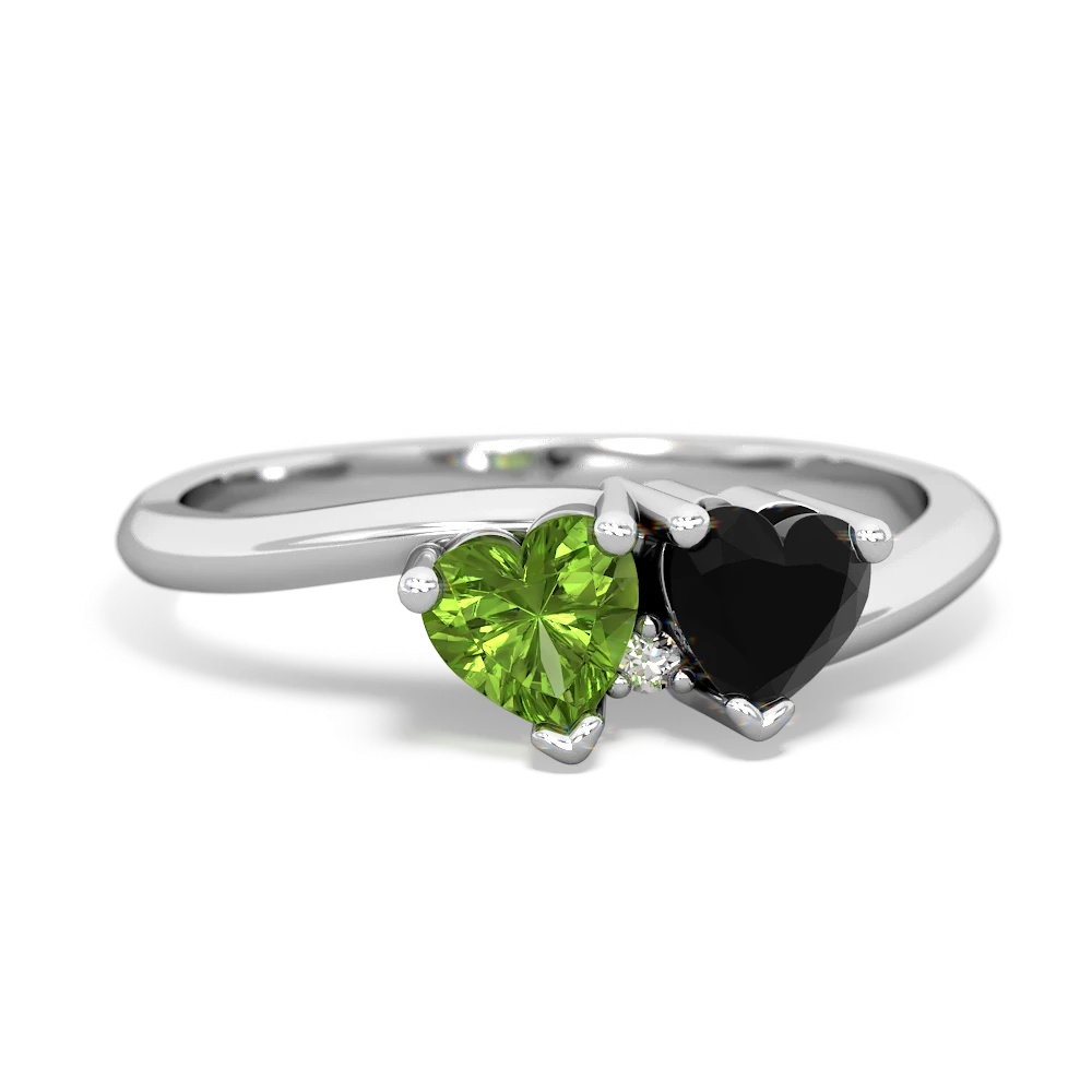 Peridot Sweethearts 14K White Gold ring R5260