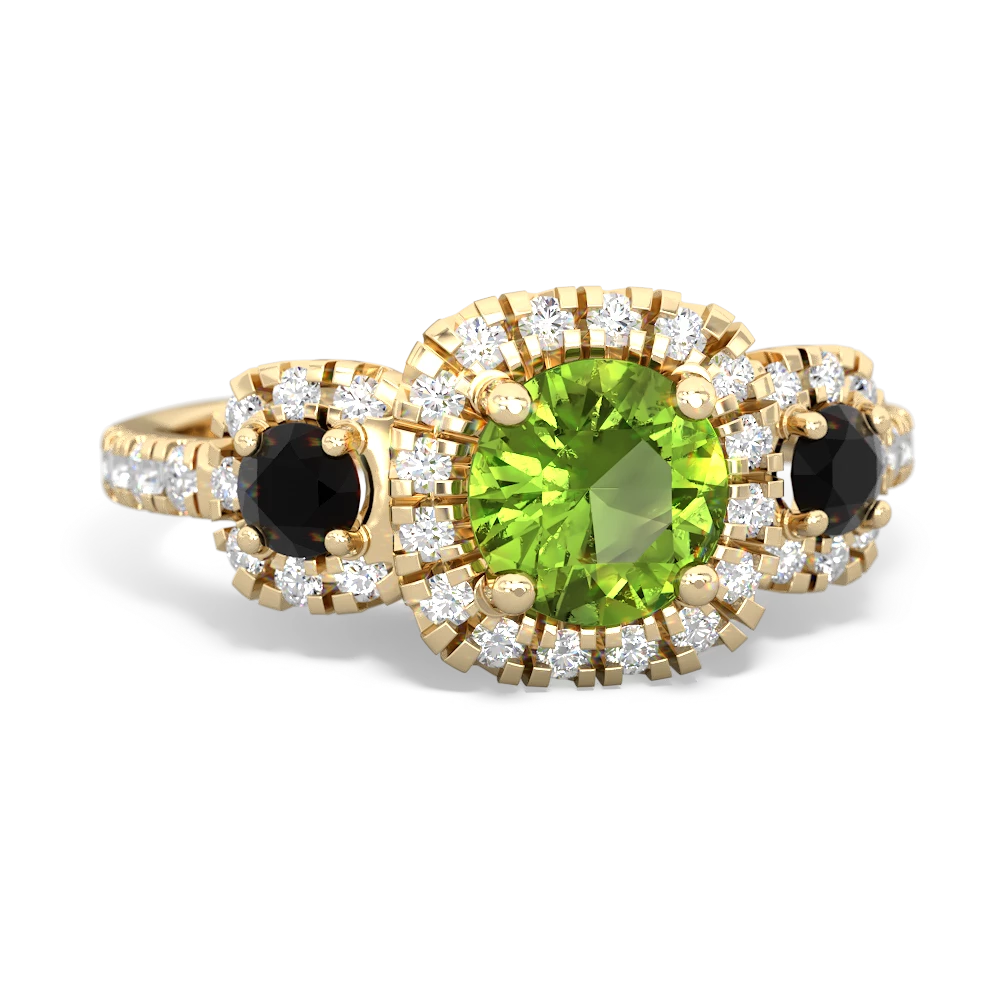 Peridot Regal Halo 14K Yellow Gold ring R5350