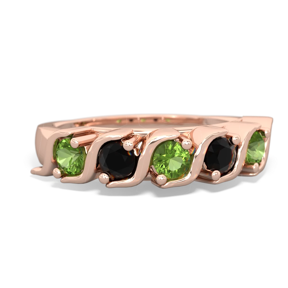 Peridot Anniversary Band 14K Rose Gold ring R2089