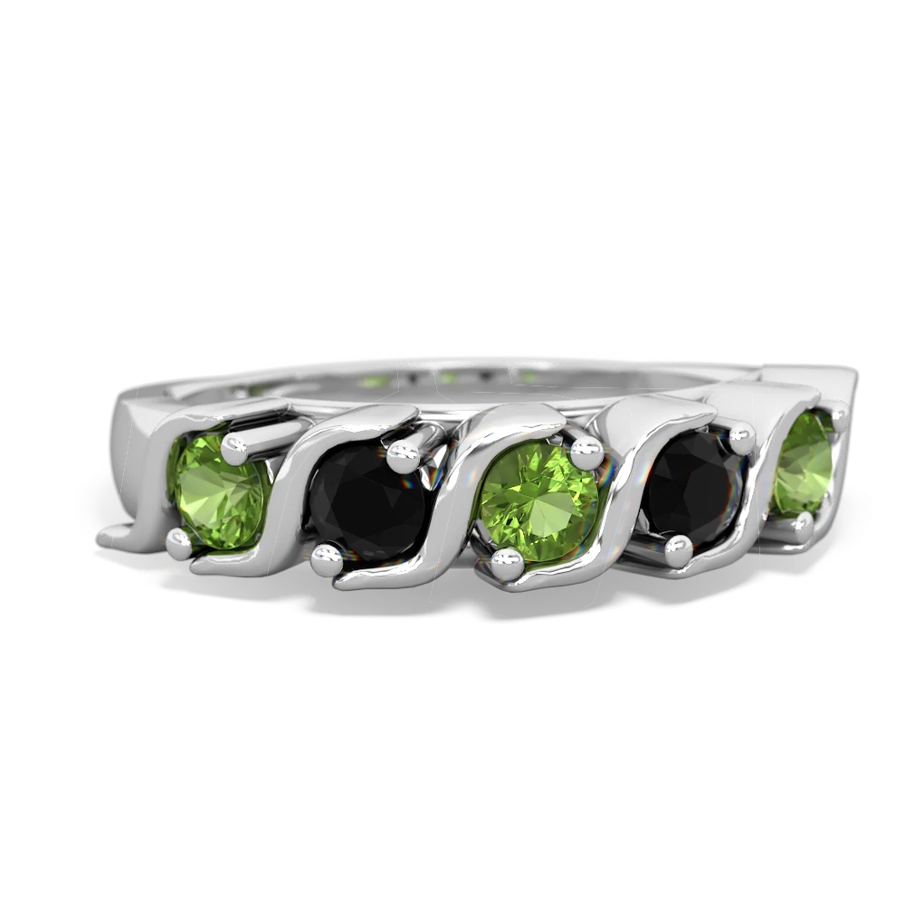 Peridot Anniversary Band 14K White Gold ring R2089