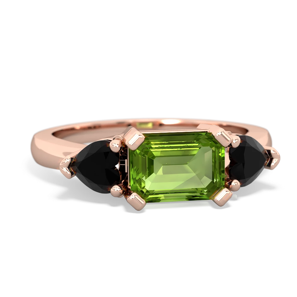 Peridot Three Stone 14K Rose Gold ring R5235