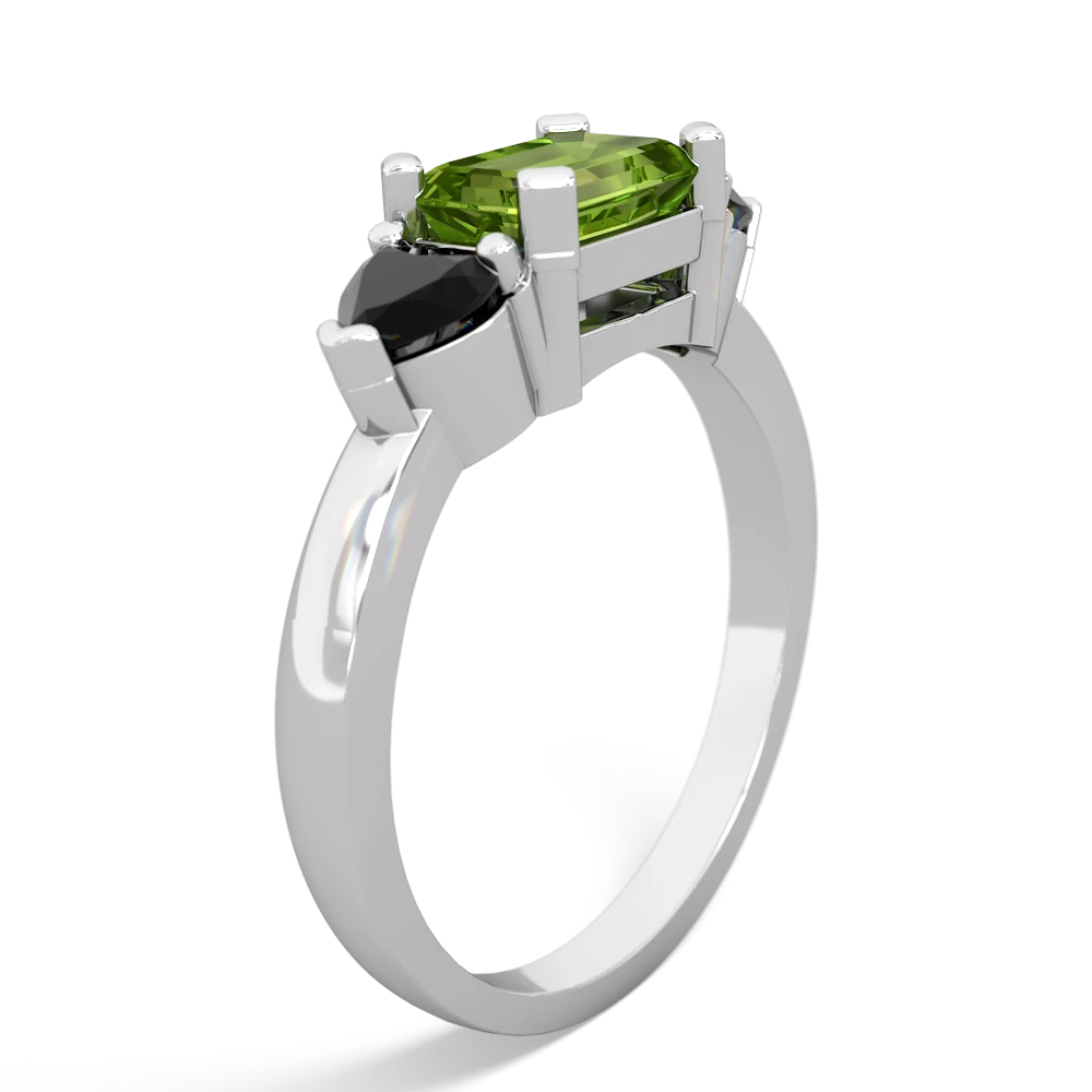 Peridot Three Stone 14K White Gold ring R5235