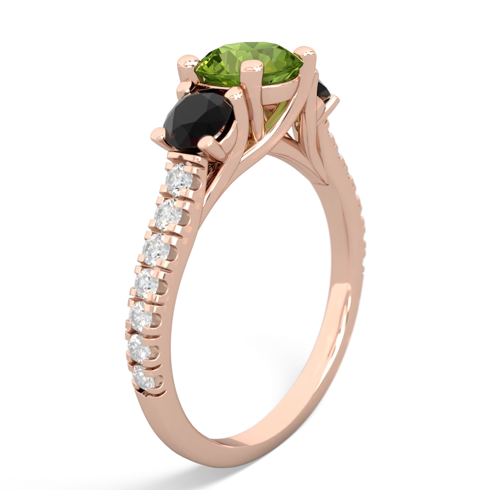 Peridot Pave Trellis 14K Rose Gold ring R5500