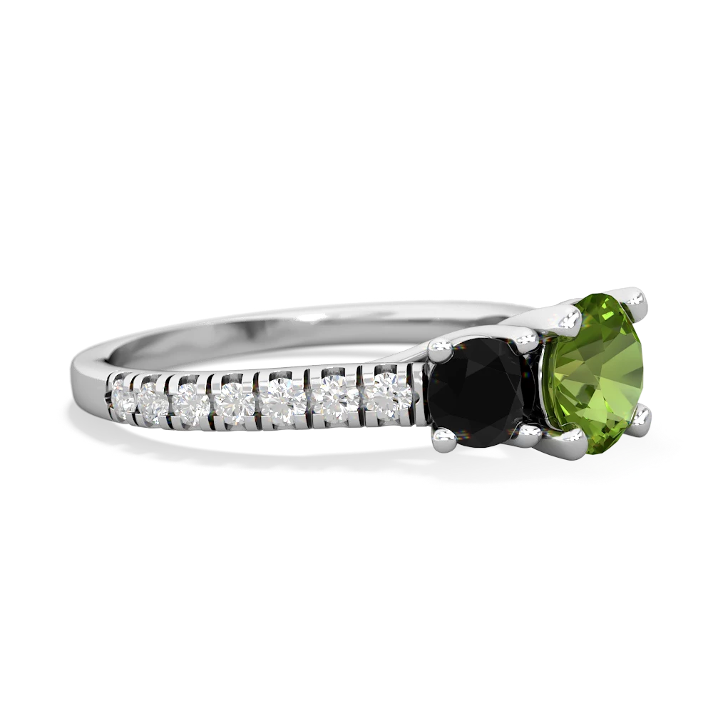 Peridot Pave Trellis 14K White Gold ring R5500