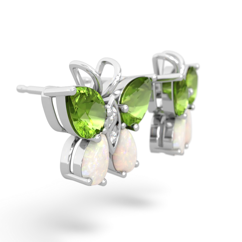 Peridot Butterfly 14K White Gold earrings E2215