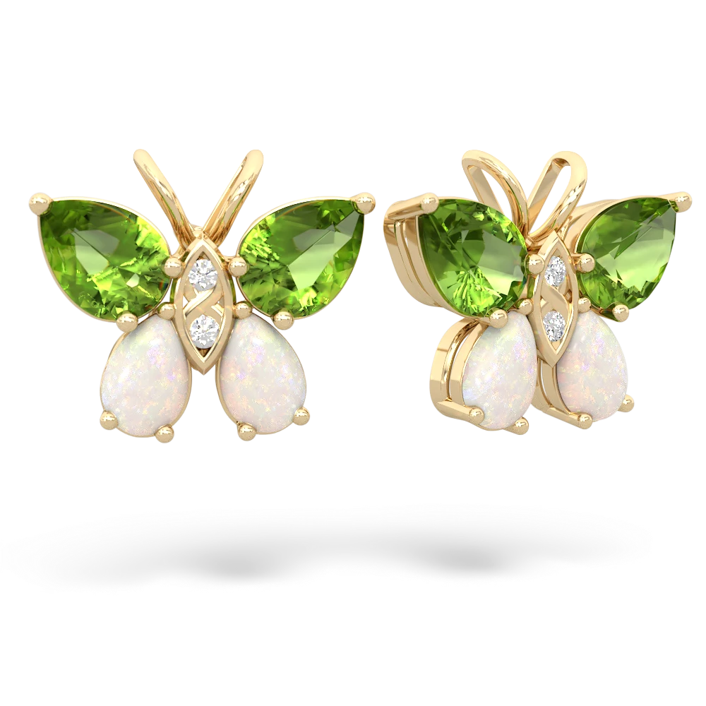 Peridot Butterfly 14K Yellow Gold earrings E2215