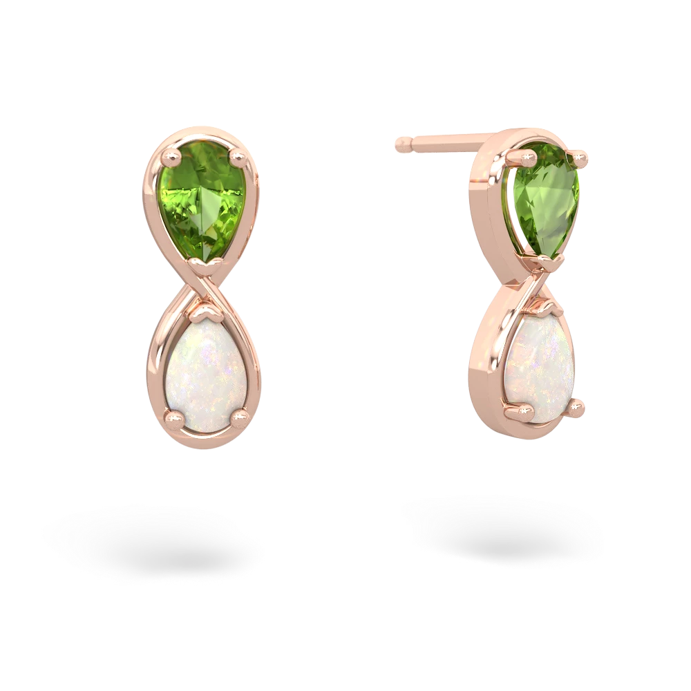 Peridot Infinity 14K Rose Gold earrings E5050