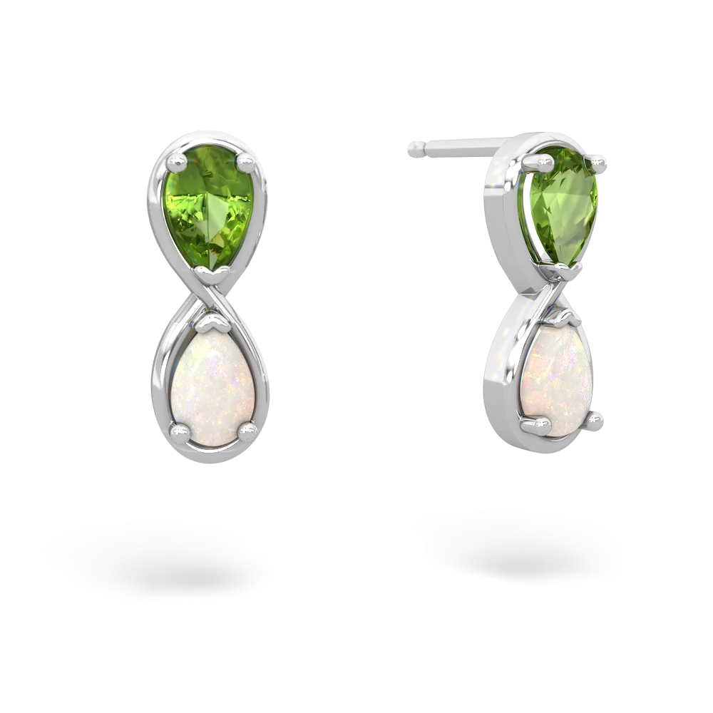 Peridot Infinity 14K White Gold earrings E5050