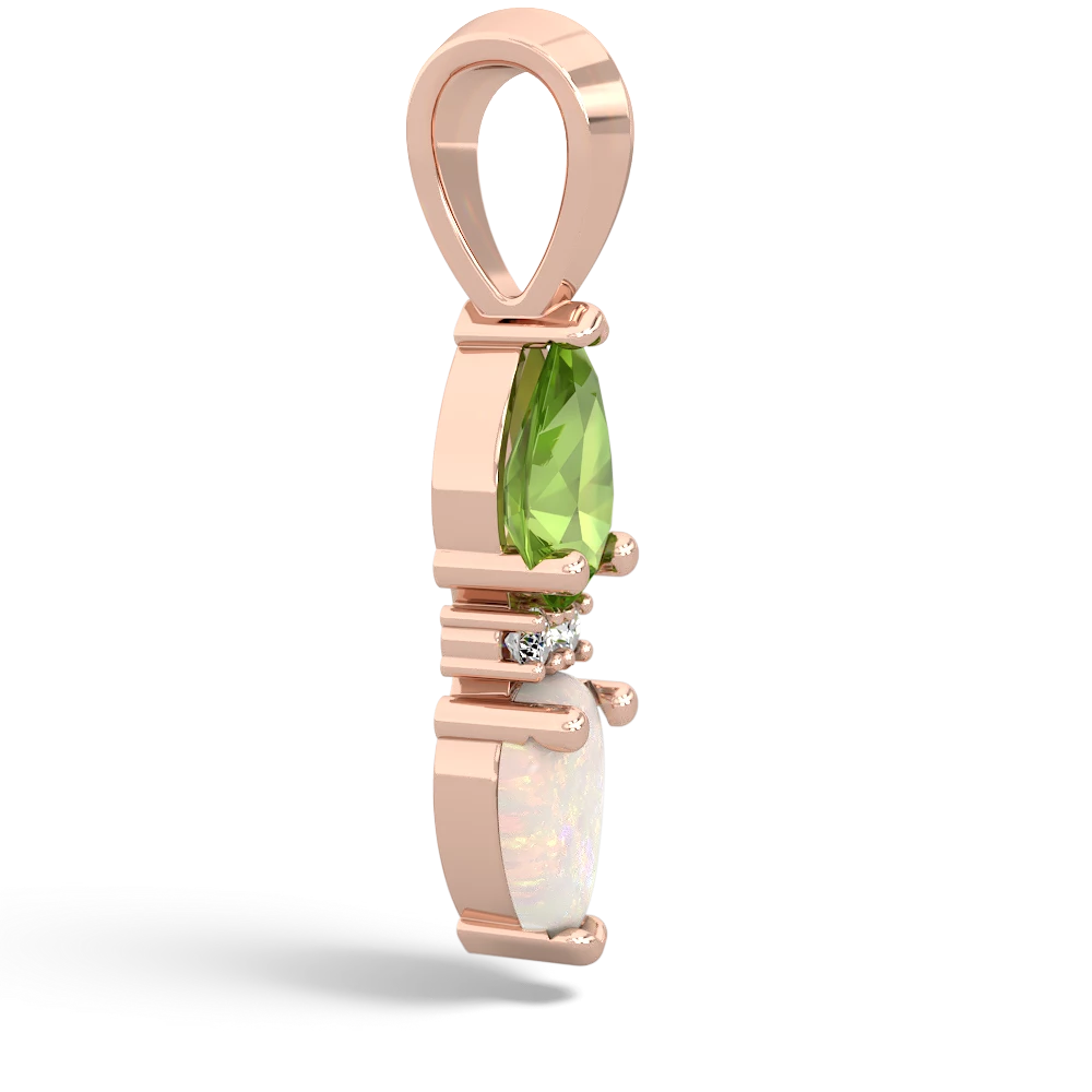 Peridot Bowtie Drop 14K Rose Gold pendant P0865