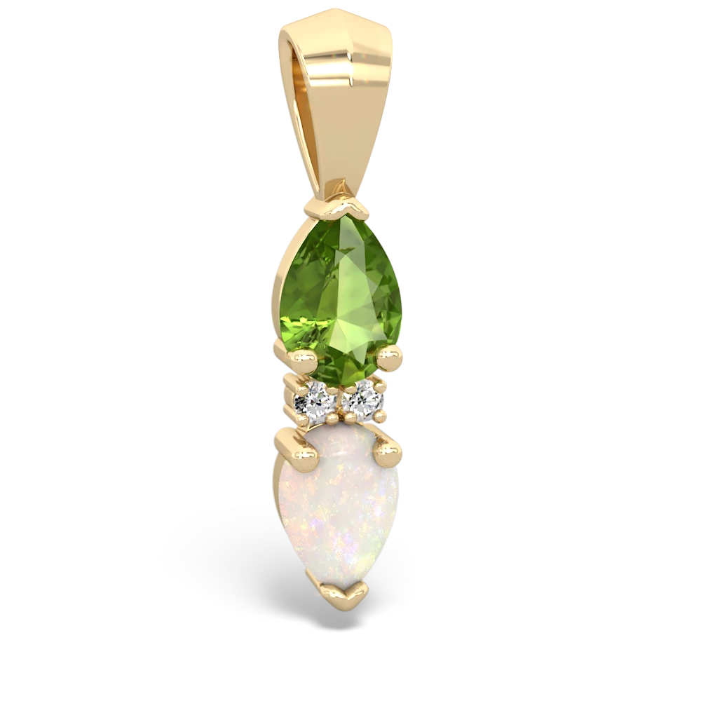 Peridot Bowtie Drop 14K Yellow Gold pendant P0865