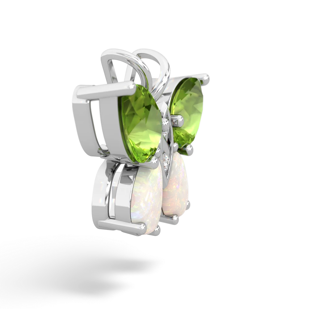 Peridot Butterfly 14K White Gold pendant P2215