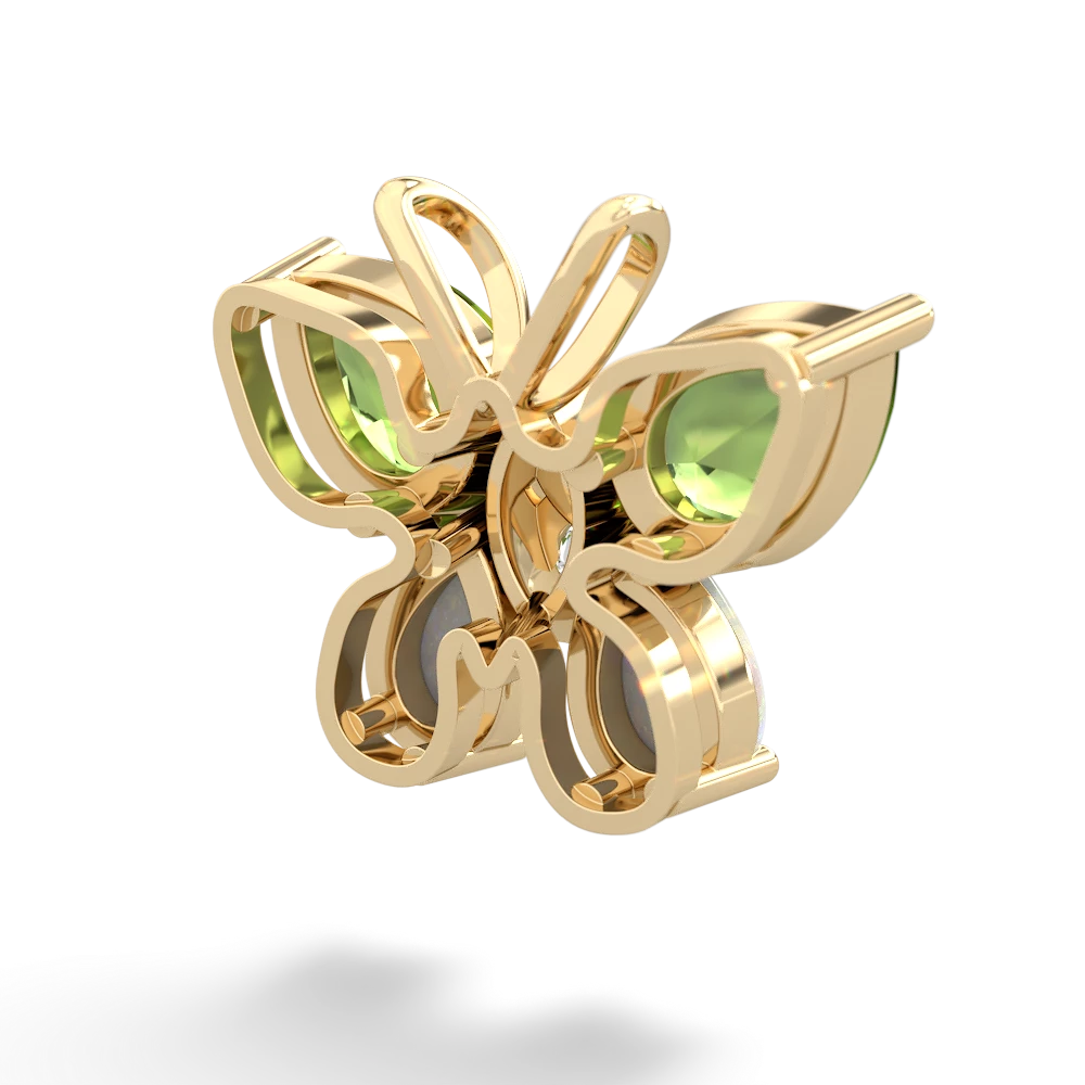 Peridot Butterfly 14K Yellow Gold pendant P2215