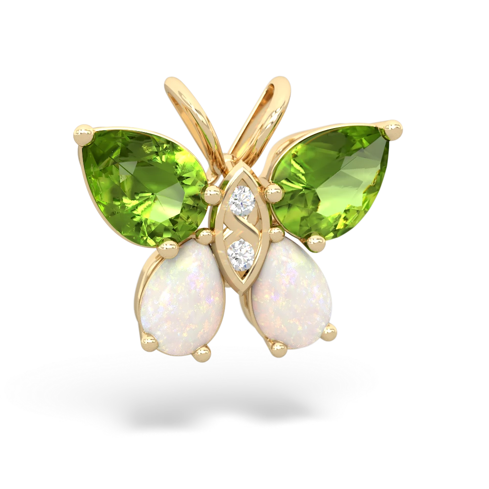 Peridot Butterfly 14K Yellow Gold pendant P2215