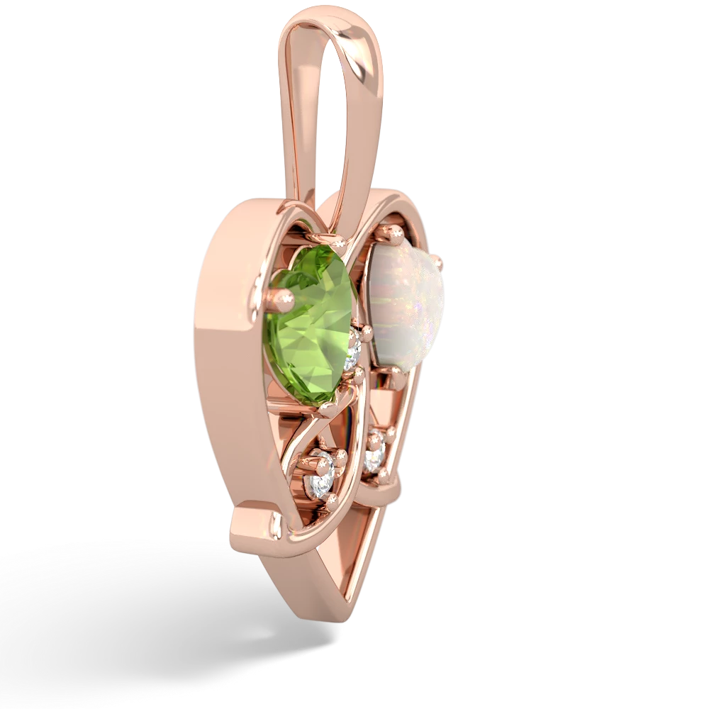 Peridot Celtic Trinity Heart 14K Rose Gold pendant P5331