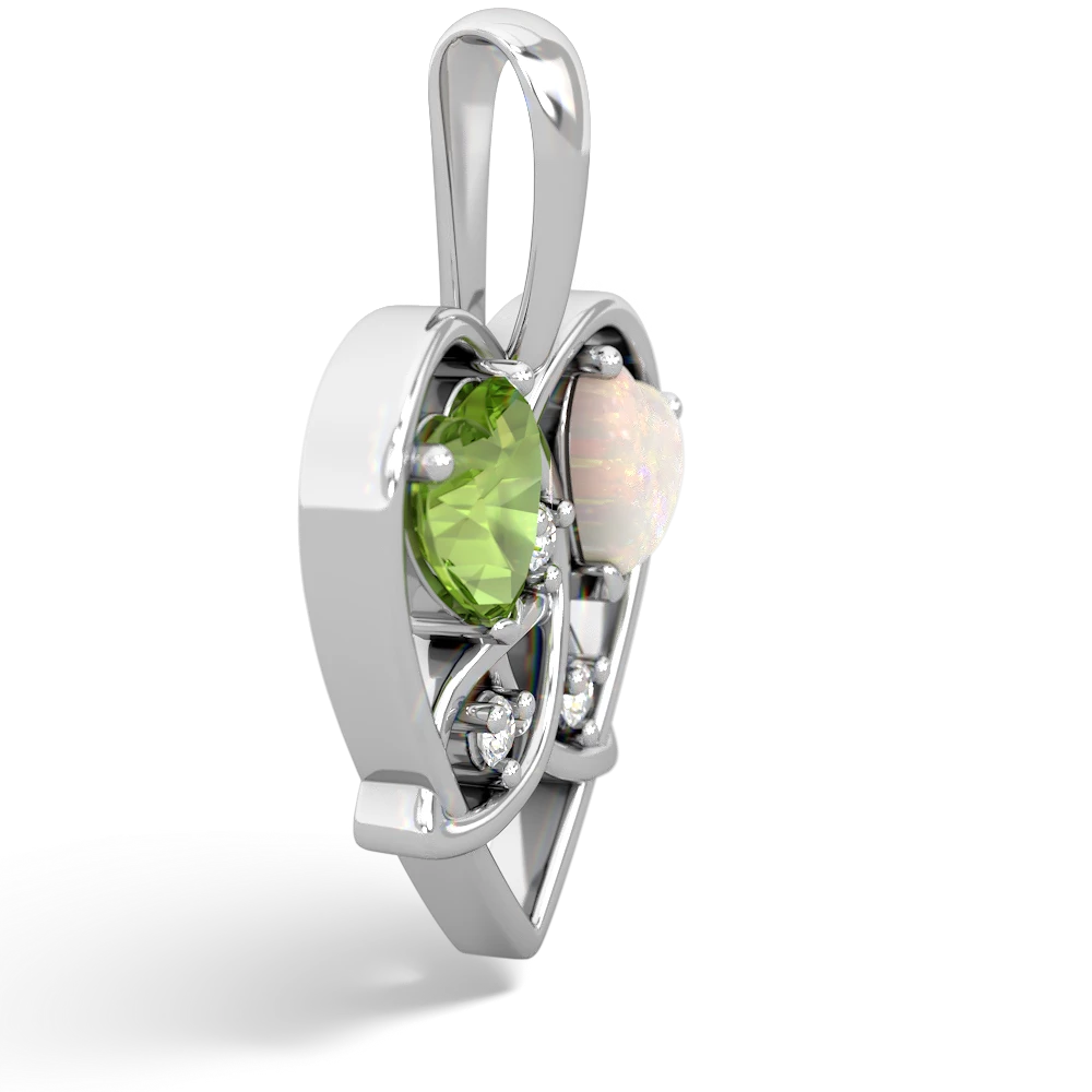 Peridot Celtic Trinity Heart 14K White Gold pendant P5331