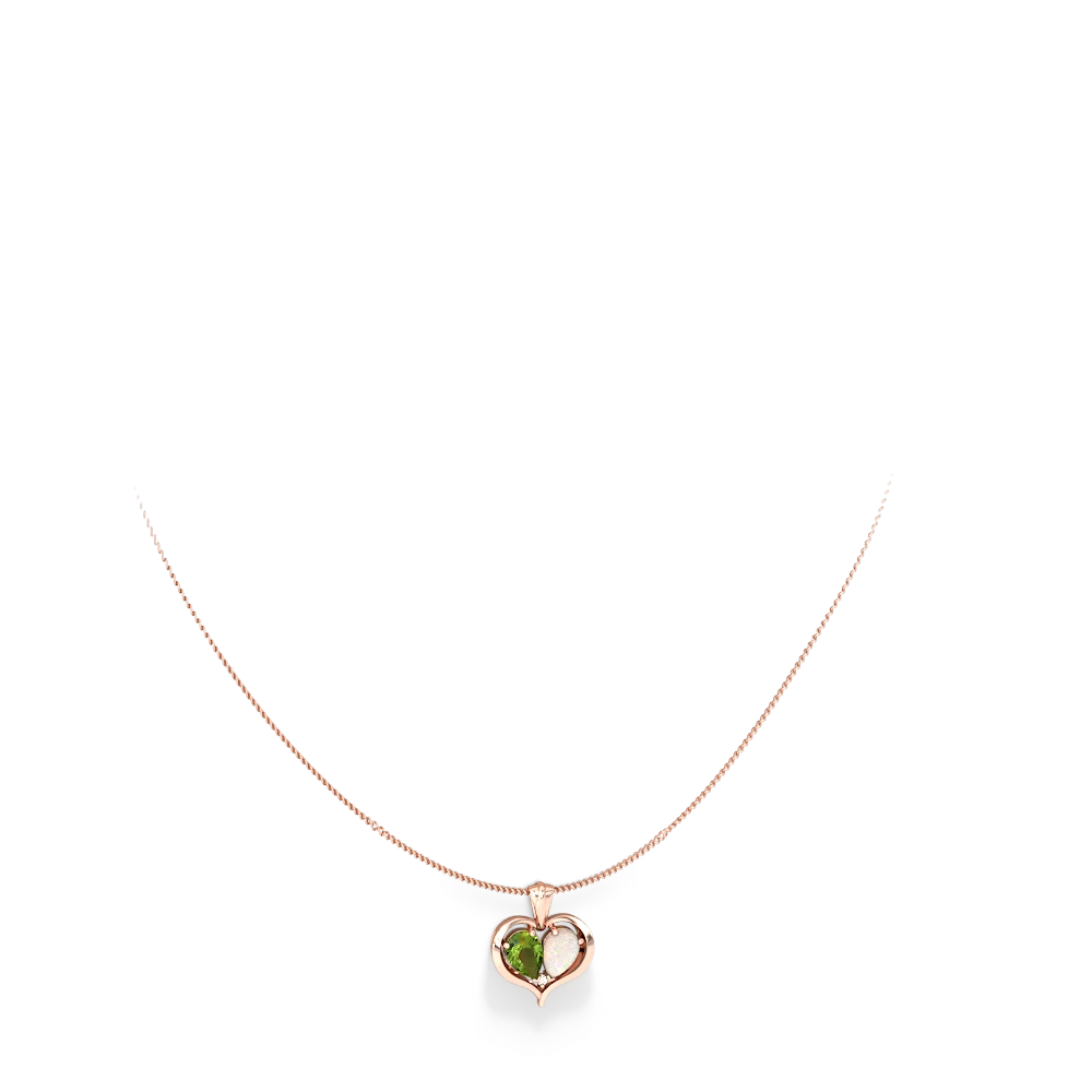 Peridot Two Become One 14K Rose Gold pendant P5330