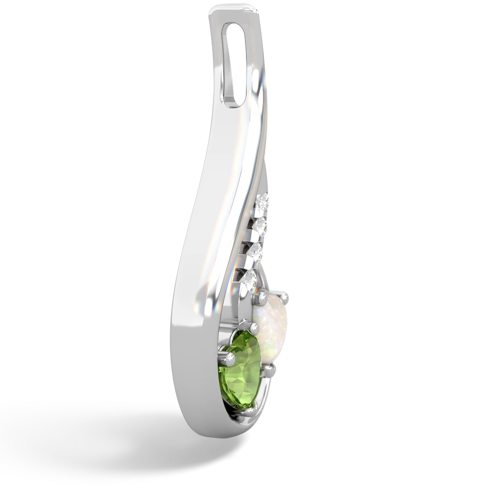 Peridot Keepsake Curves 14K White Gold pendant P5450