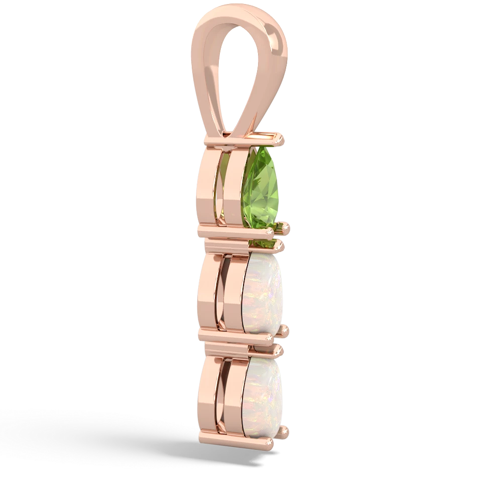 Peridot Dew Drops 14K Rose Gold pendant P2251