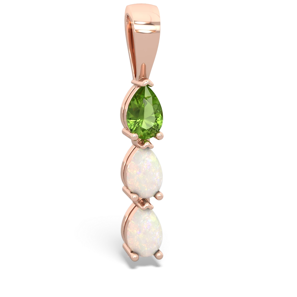 Peridot Dew Drops 14K Rose Gold pendant P2251