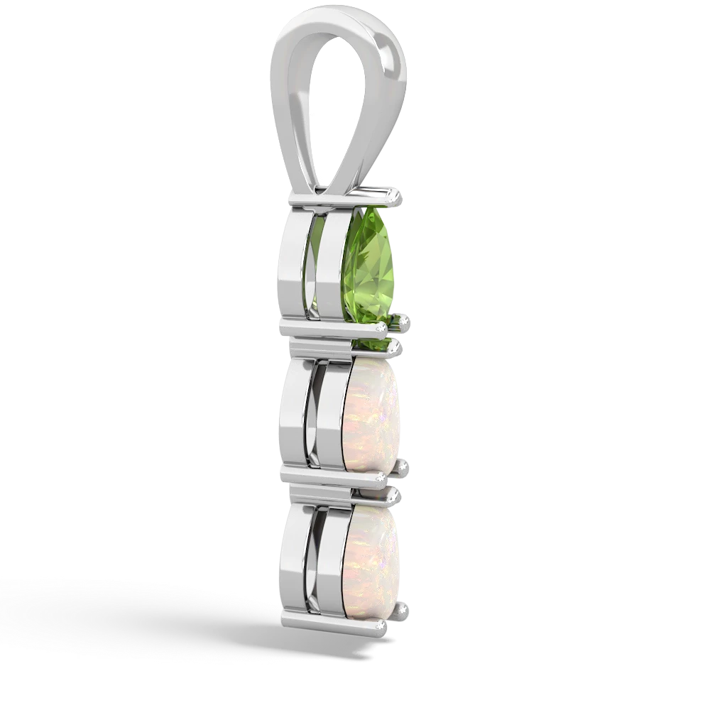 Peridot Dew Drops 14K White Gold pendant P2251