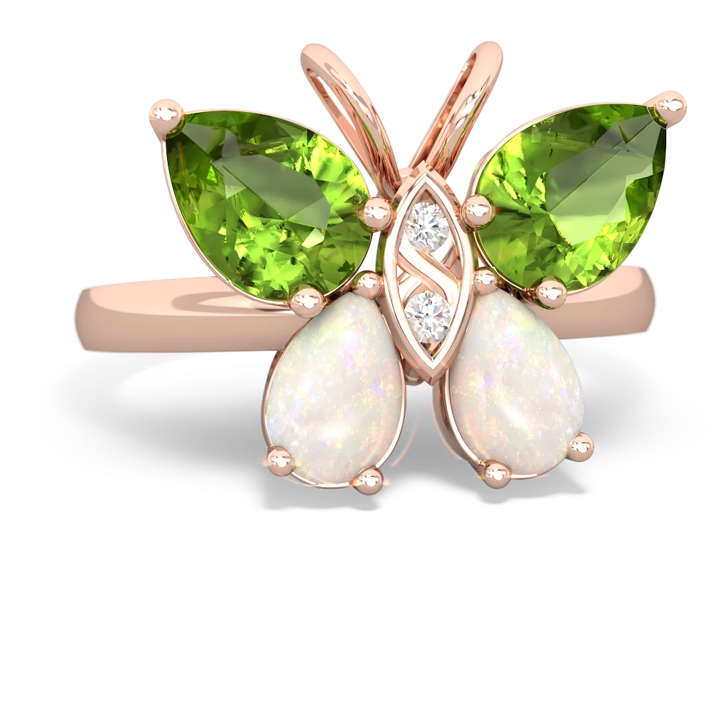 Peridot Butterfly 14K Rose Gold ring R2215