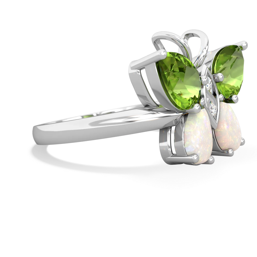 Peridot Butterfly 14K White Gold ring R2215