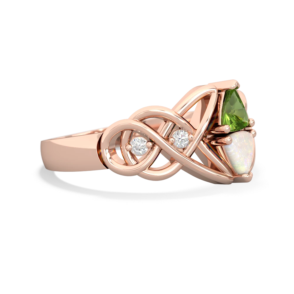 Peridot Keepsake Celtic Knot 14K Rose Gold ring R5300