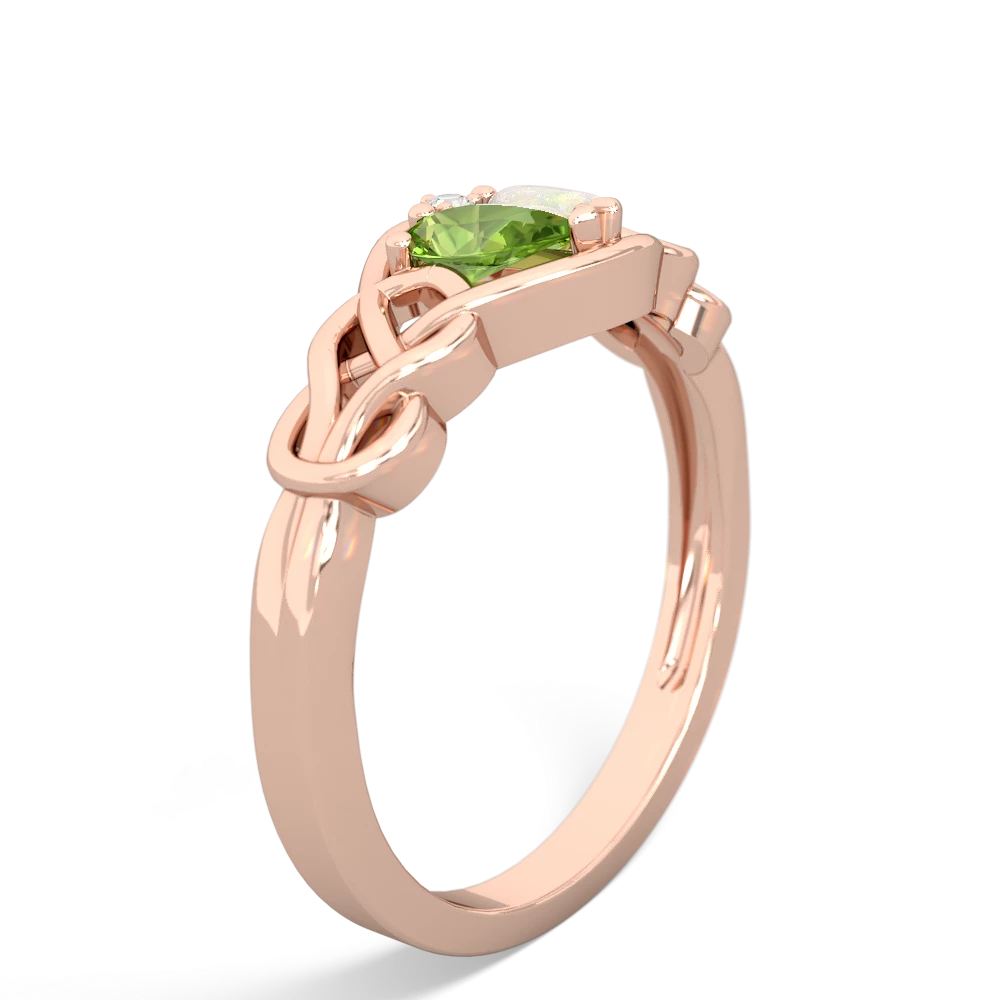 Peridot Celtic Love Knot 14K Rose Gold ring R5420