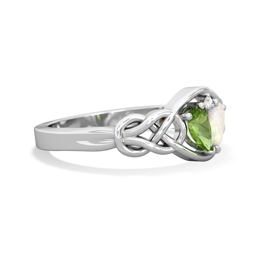 Peridot Celtic Love Knot 14K White Gold ring R5420