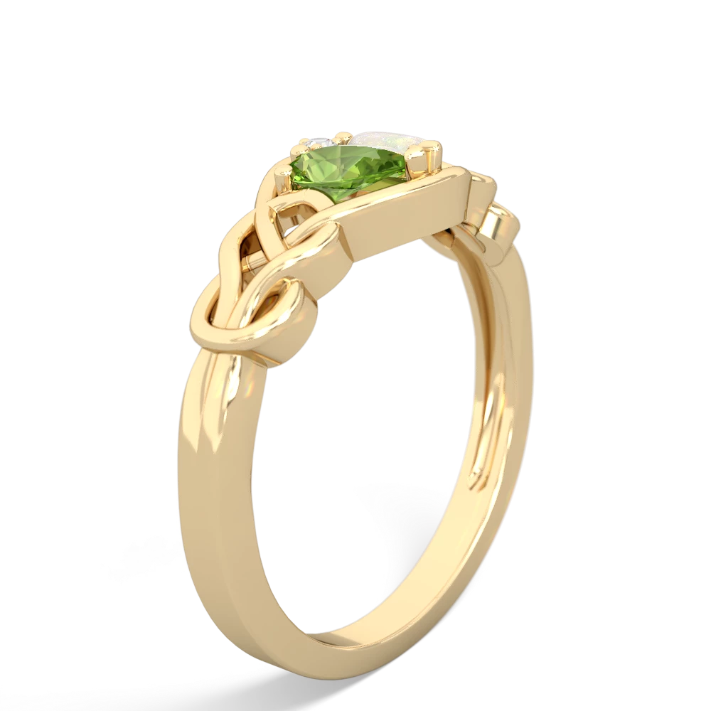 Peridot Celtic Love Knot 14K Yellow Gold ring R5420