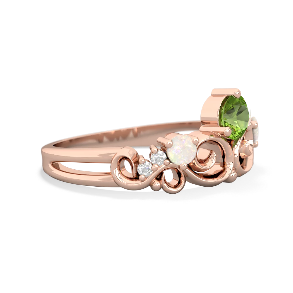 Peridot Crown Keepsake 14K Rose Gold ring R5740