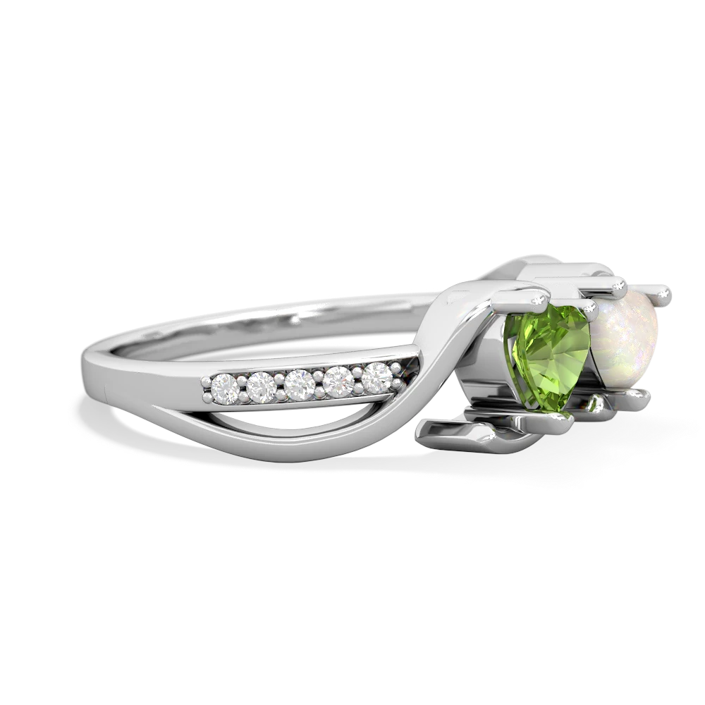 Peridot Side By Side 14K White Gold ring R3090