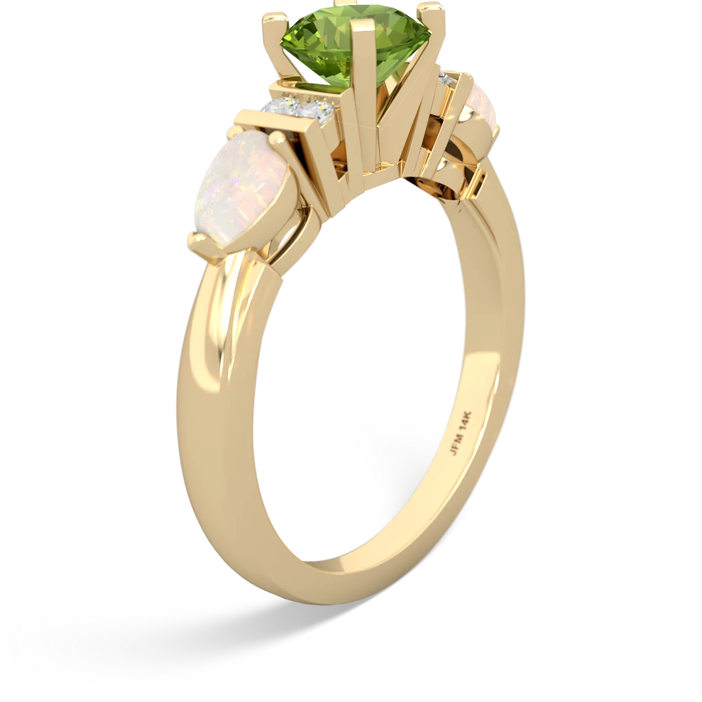 Peridot 6Mm Round Eternal Embrace Engagement 14K Yellow Gold ring R2005