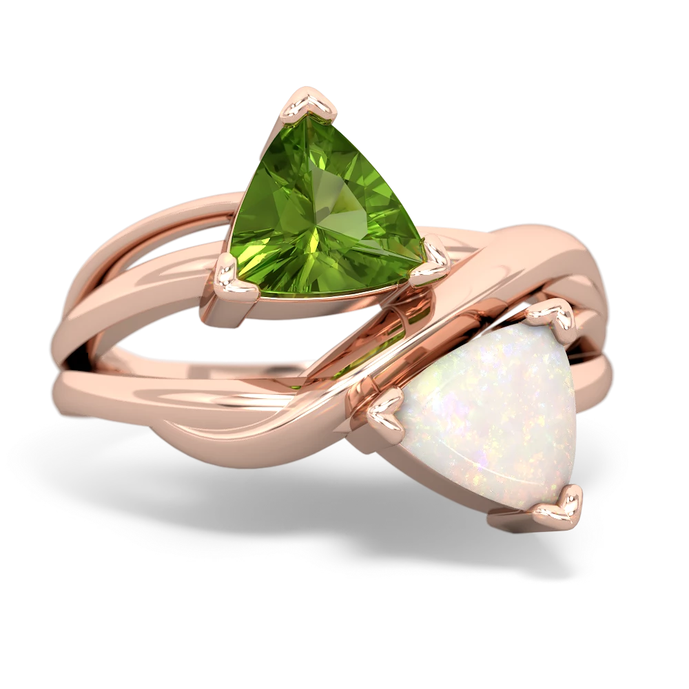 Peridot Split Band Swirl 14K Rose Gold ring R2341