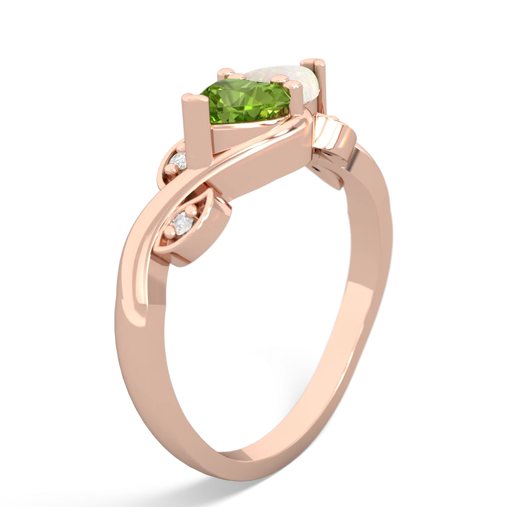 Peridot Floral Elegance 14K Rose Gold ring R5790