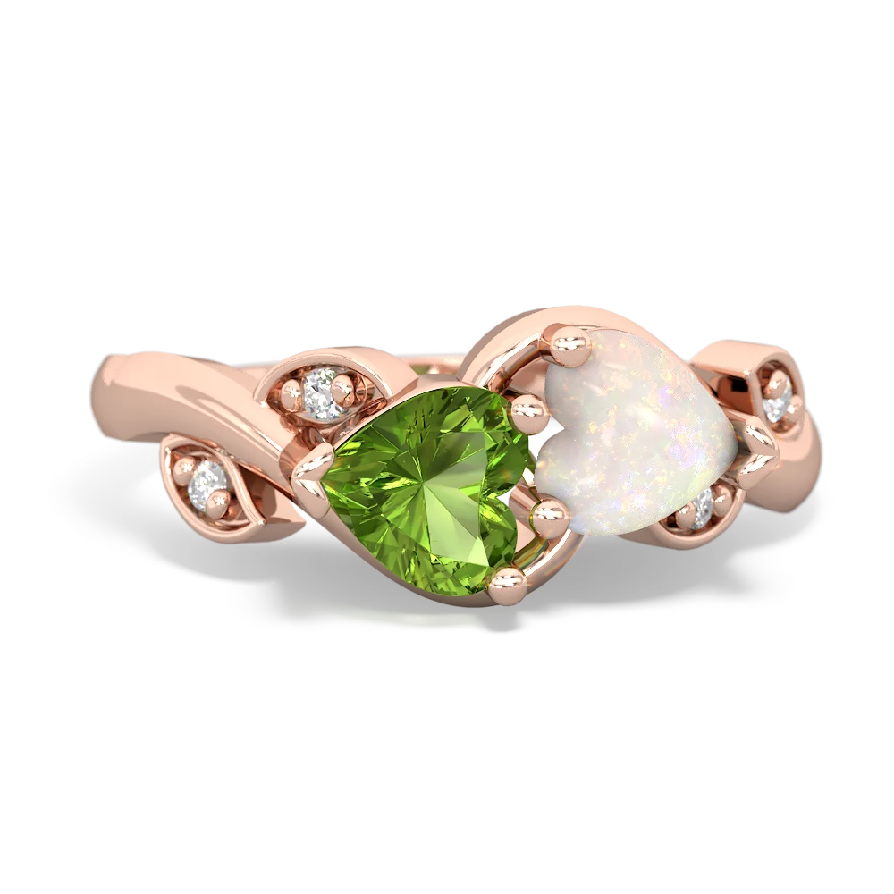 Peridot Floral Elegance 14K Rose Gold ring R5790