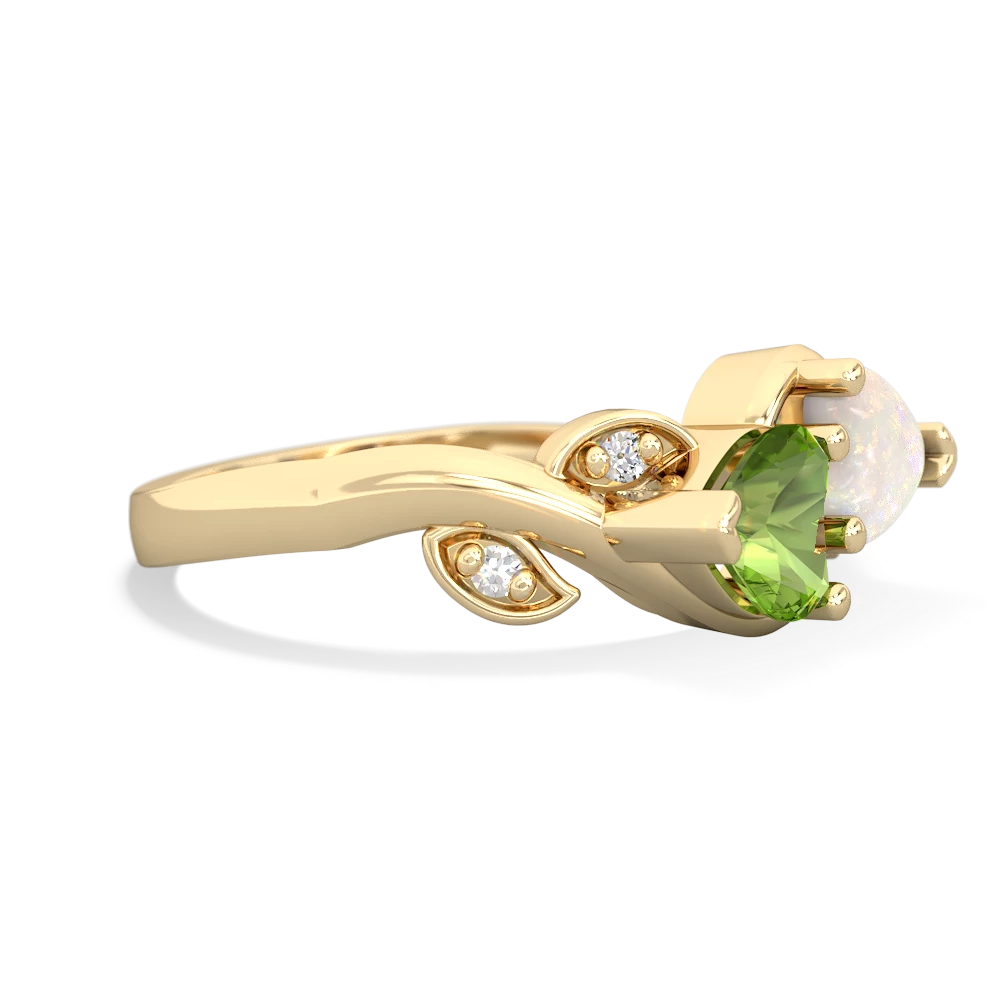 Peridot Floral Elegance 14K Yellow Gold ring R5790