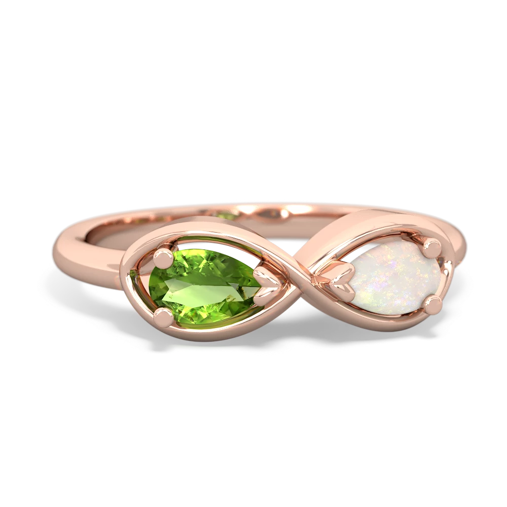 Peridot Infinity 14K Rose Gold ring R5050