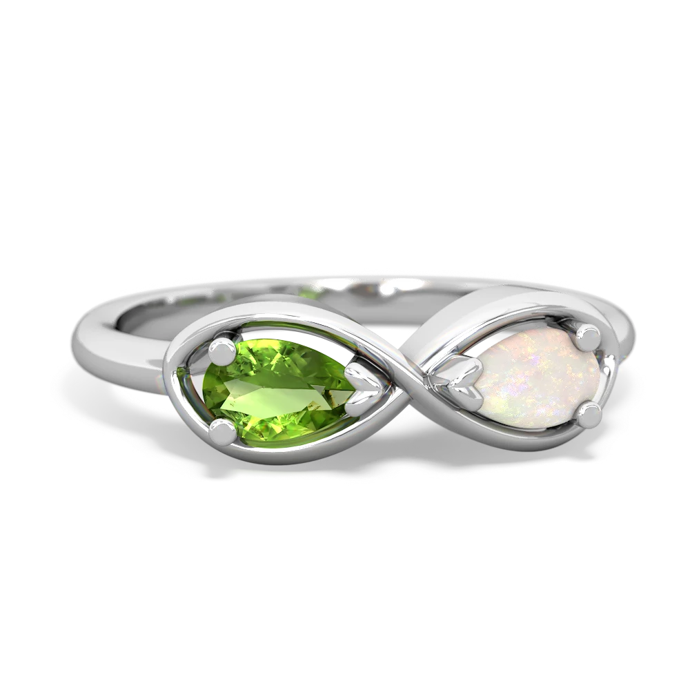 Peridot Infinity 14K White Gold ring R5050