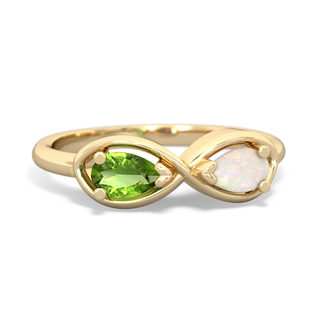 Peridot Infinity 14K Yellow Gold ring R5050