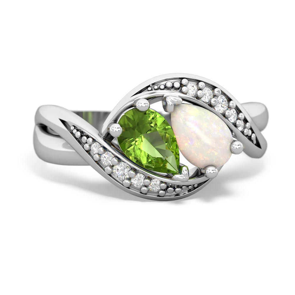 Peridot Summer Winds 14K White Gold ring R5342