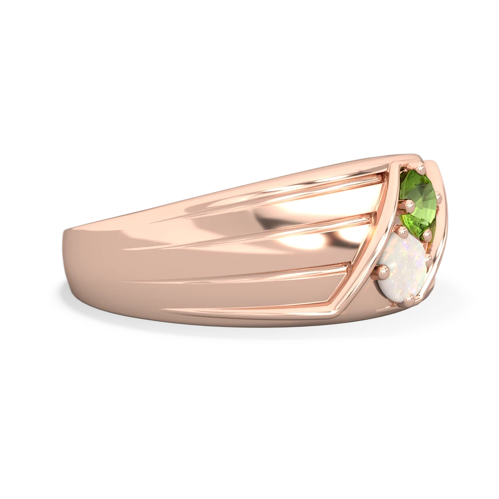 Peridot Men's Streamline 14K Rose Gold ring R0460