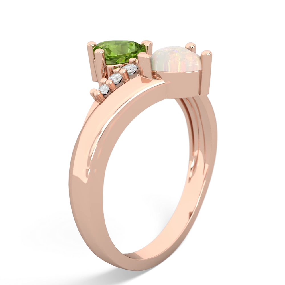 Peridot Heart To Heart 14K Rose Gold ring R2064