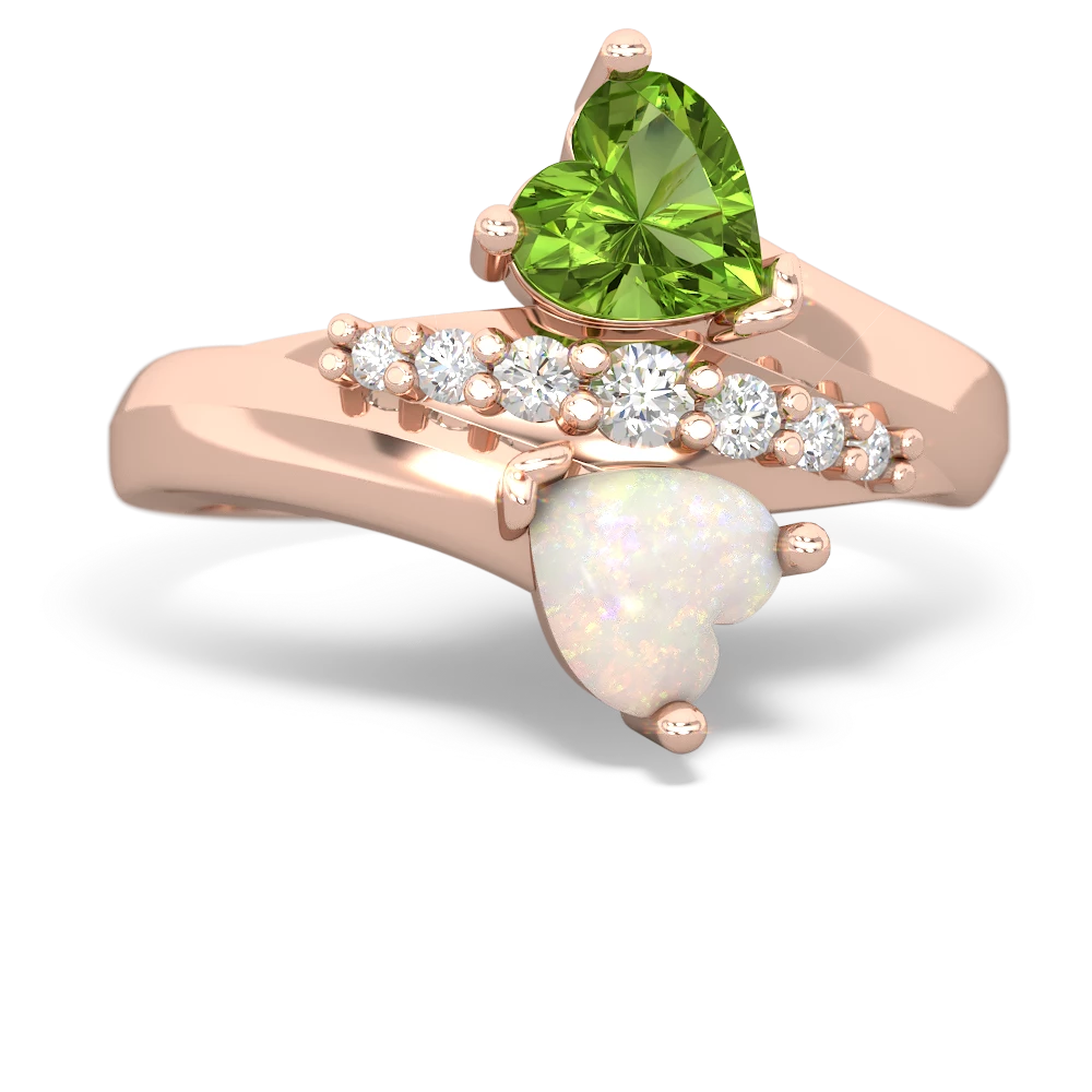 Peridot Heart To Heart 14K Rose Gold ring R2064