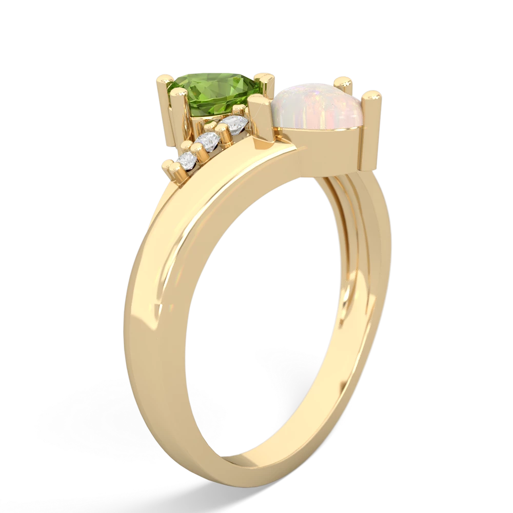 Peridot Heart To Heart 14K Yellow Gold ring R2064