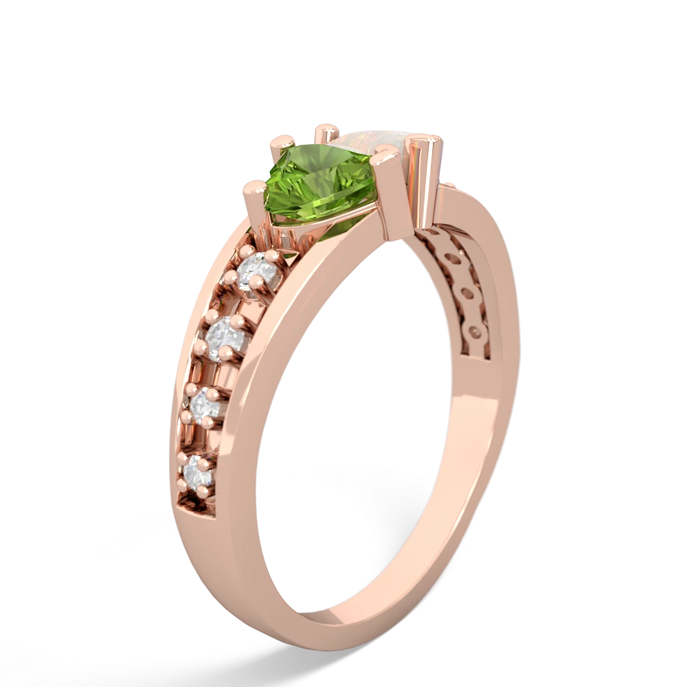 Peridot Heart To Heart 14K Rose Gold ring R3342