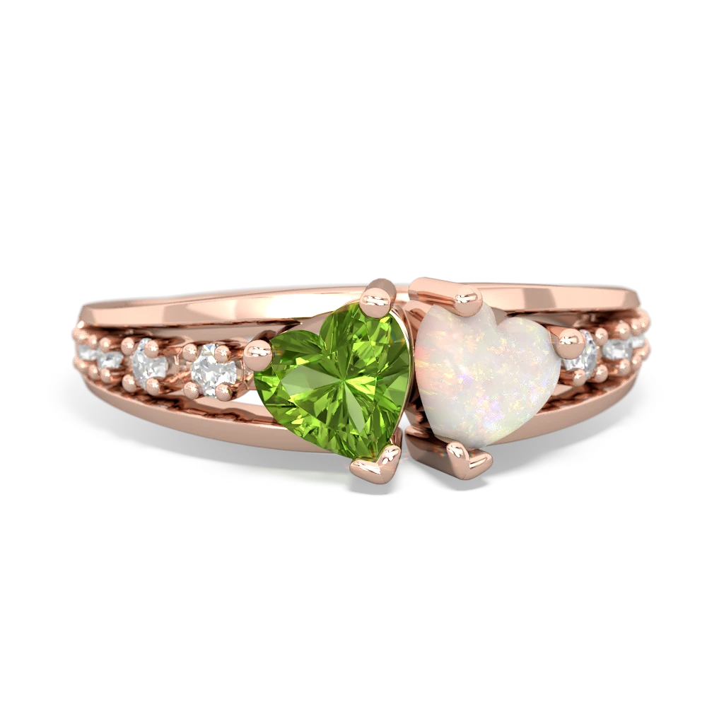 Peridot Heart To Heart 14K Rose Gold ring R3342