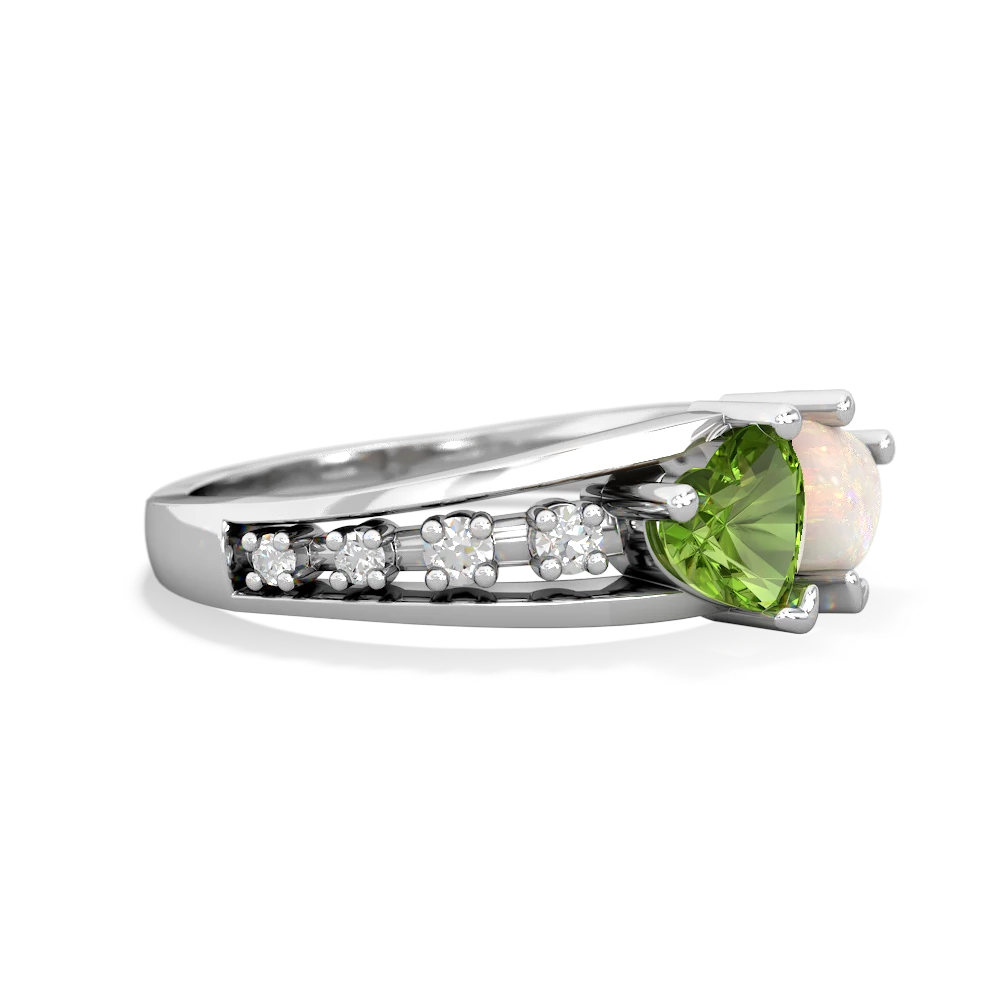 Peridot Heart To Heart 14K White Gold ring R3342