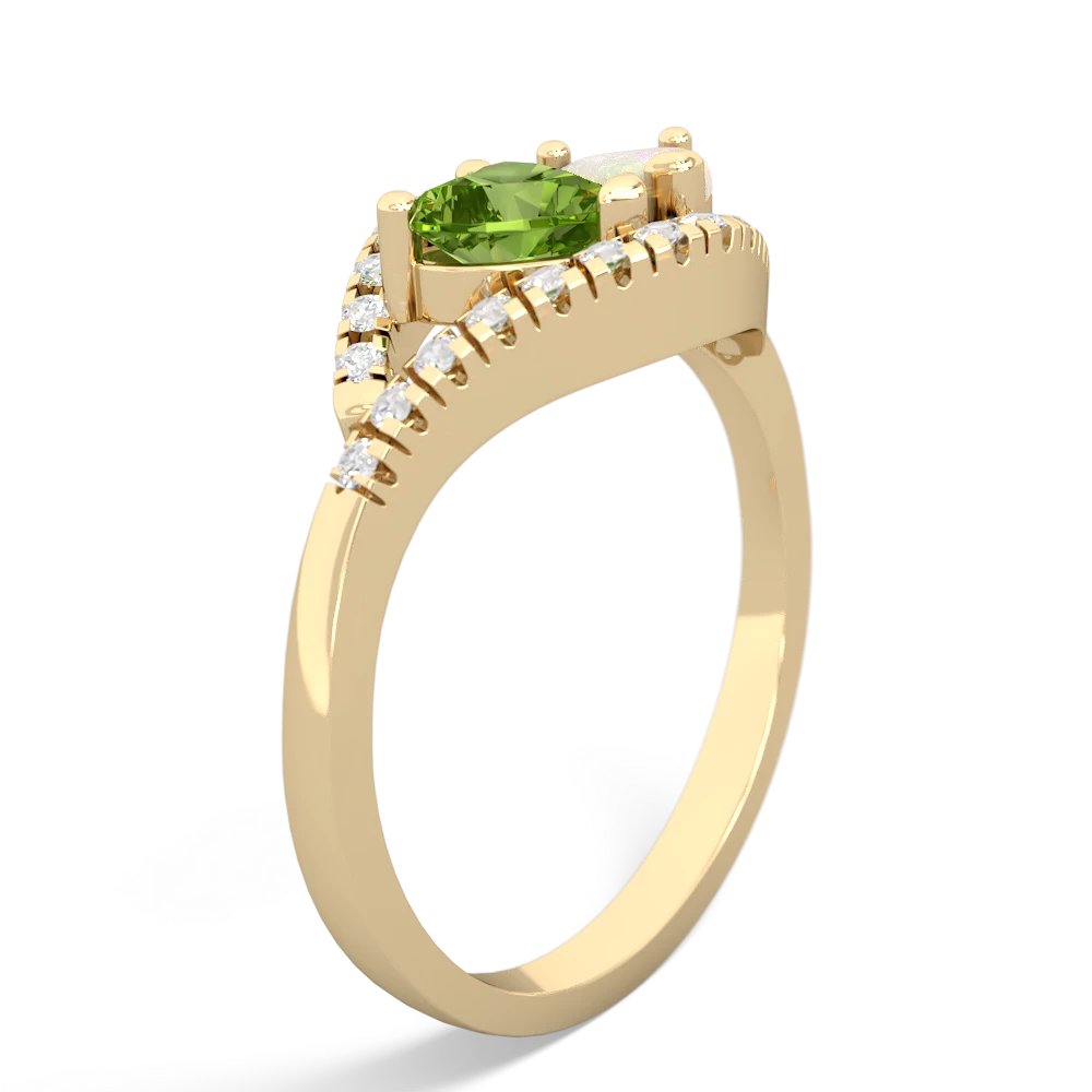 Peridot Mother And Child 14K Yellow Gold ring R3010