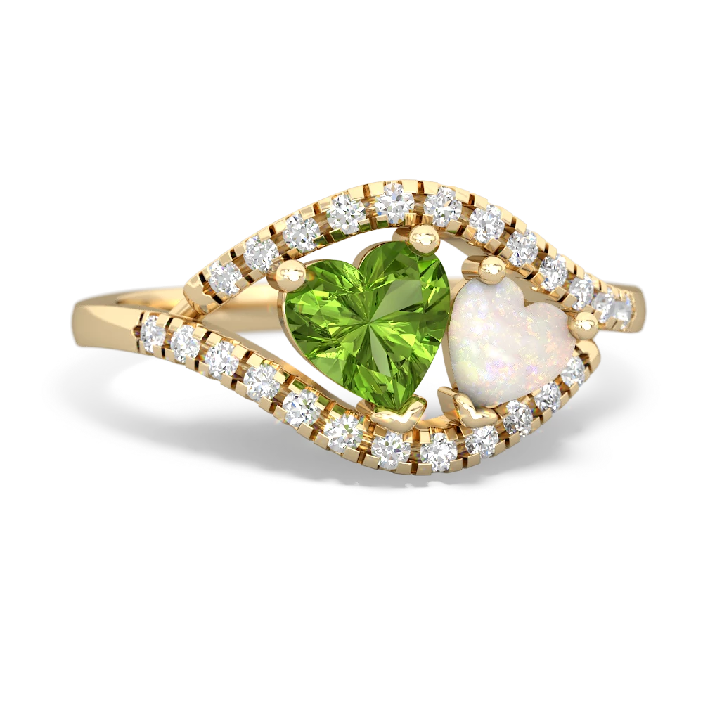 Peridot Mother And Child 14K Yellow Gold ring R3010